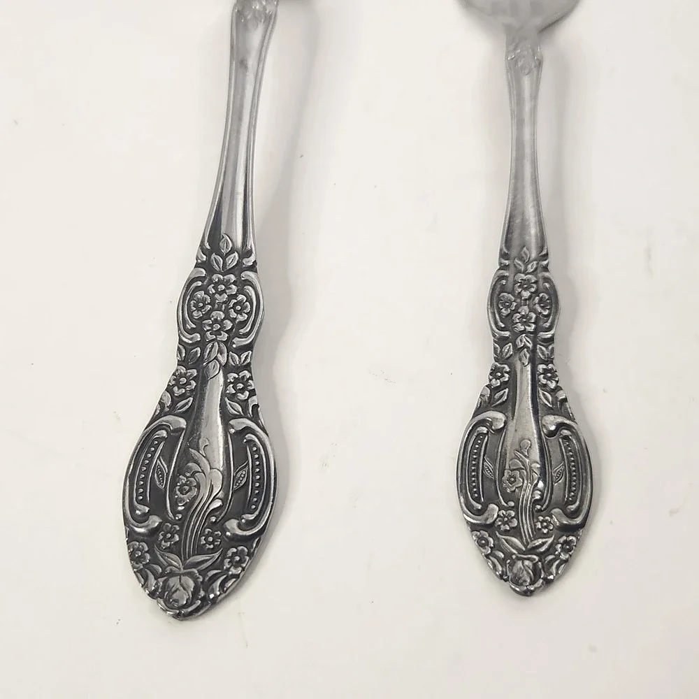 Vintage Springtime Stainless Japan Flatware 2 Piece Replacement Lot Fork Spoon